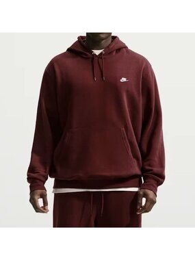 Nike NSW Club Fleece Hoodie Sweatshirt Dark Team Red Men’s Sizes FN3859-619